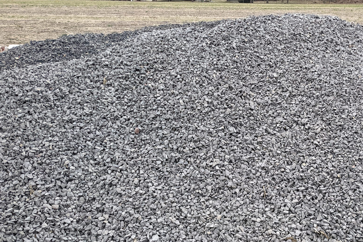 A pile of bulk gravel